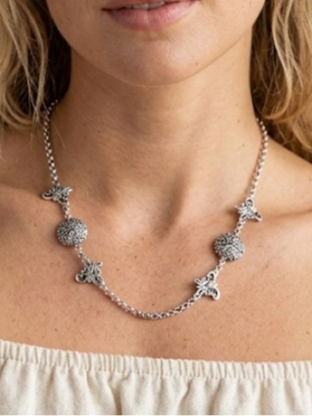 Konstantino Sterling Silver butterfly station necklace